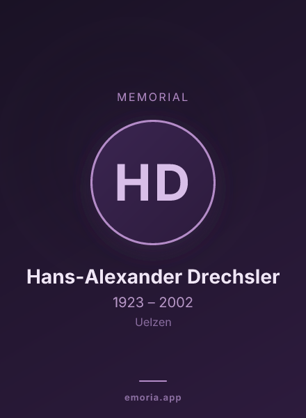 Memorial portrait of Hans-Alexander Drechsler