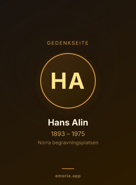 Gedenkportrait von Hans Alin