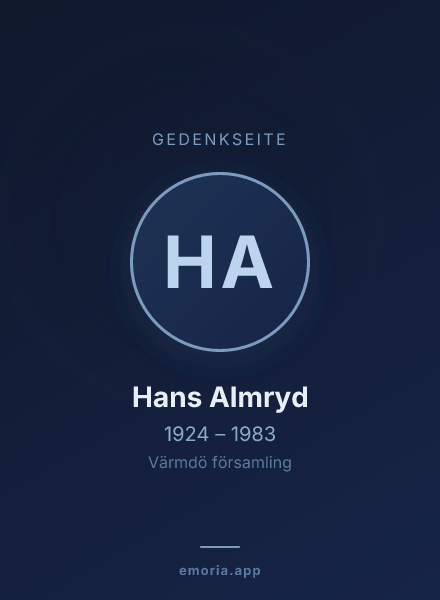 Gedenkportrait von Hans Almryd