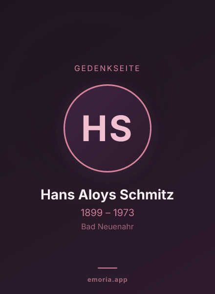 Gedenkportrait von Hans Aloys Schmitz