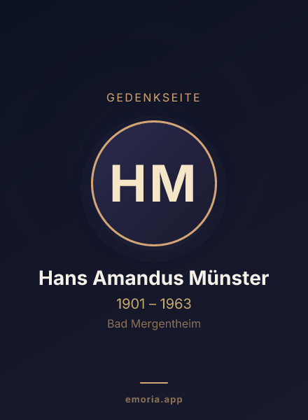 Gedenkportrait von Hans Amandus Münster