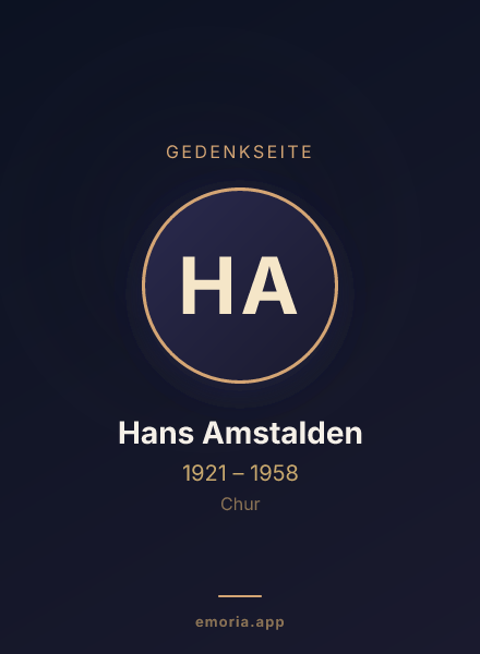 Gedenkportrait von Hans Amstalden