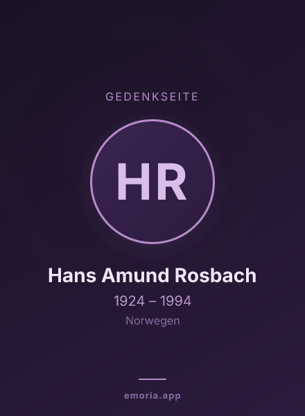 Gedenkportrait von Hans Amund Rosbach