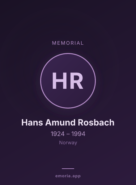 Memorial portrait of Hans Amund Rosbach