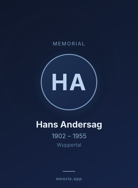 Memorial portrait of Hans Andersag