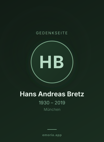 Gedenkportrait von Hans Andreas Bretz