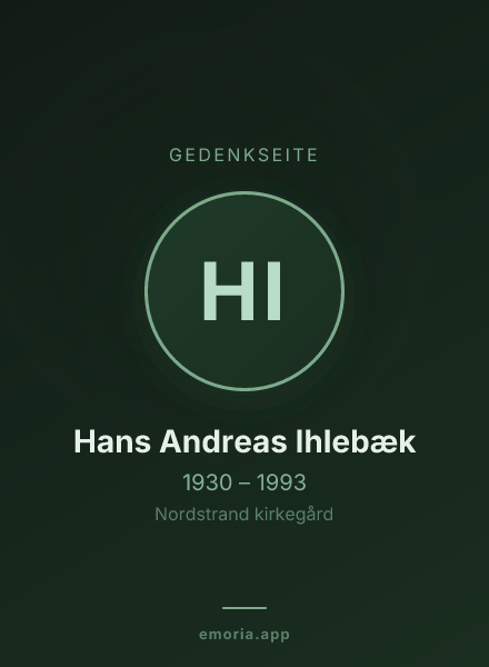 Gedenkportrait von Hans Andreas Ihlebæk