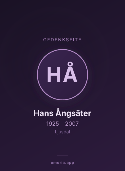 Gedenkportrait von Hans Ångsäter