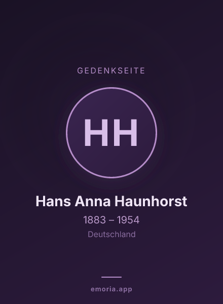 Gedenkportrait von Hans Anna Haunhorst