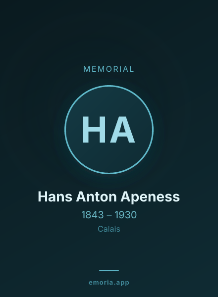 Memorial portrait of Hans Anton Apeness
