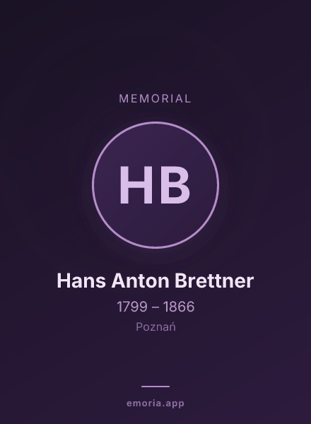 Memorial portrait of Hans Anton Brettner