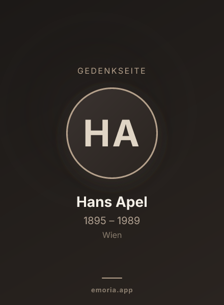 Gedenkportrait von Hans Apel