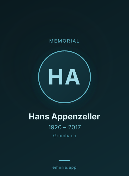 Memorial portrait of Hans Appenzeller