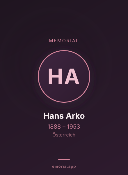 Memorial portrait of Hans Arko
