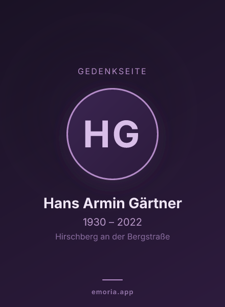 Gedenkportrait von Hans Armin Gärtner