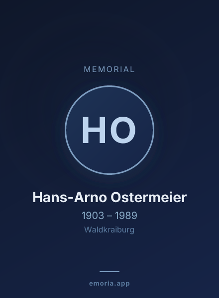 Memorial portrait of Hans-Arno Ostermeier