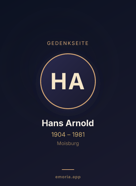 Gedenkportrait von Hans Arnold