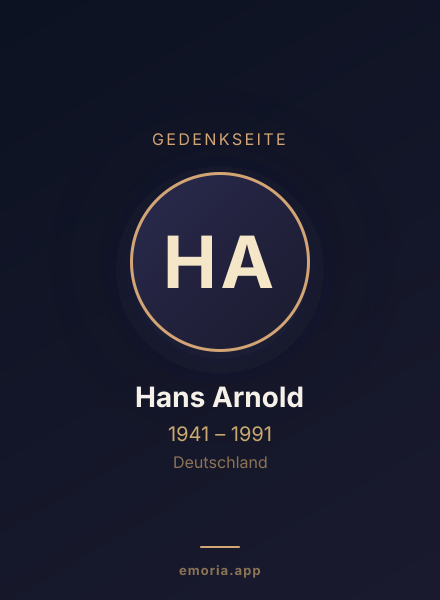 Gedenkportrait von Hans Arnold