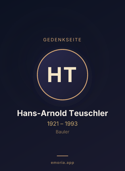 Gedenkportrait von Hans-Arnold Teuschler