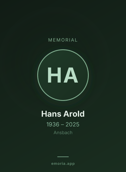 Memorial portrait of Hans Arold