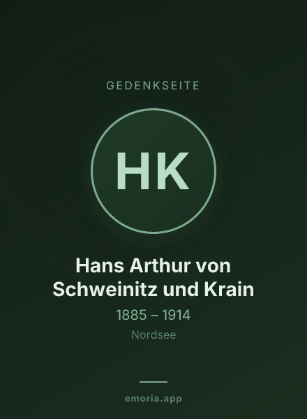 Gedenkportrait von Hans Arthur von Schweinitz und Krain