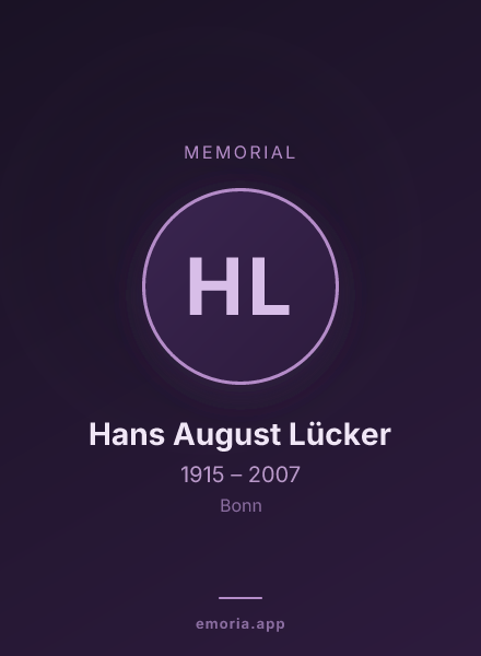 Memorial portrait of Hans August Lücker