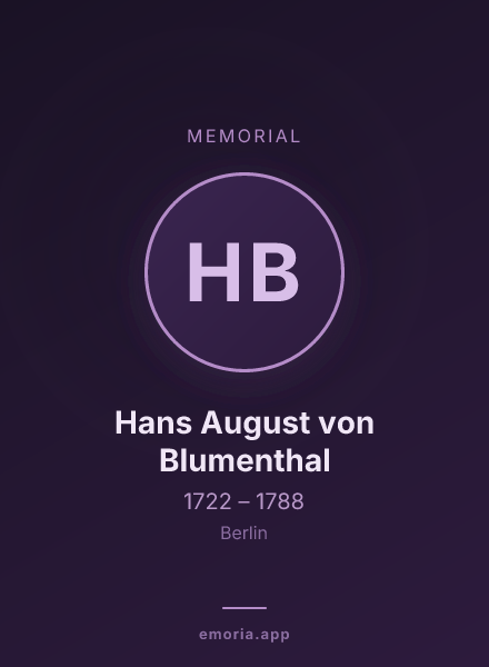 Memorial portrait of Hans August von Blumenthal