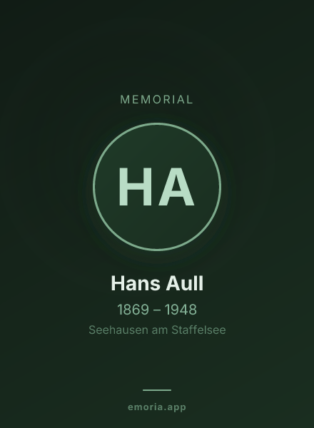 Memorial portrait of Hans Aull