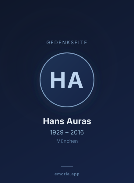 Gedenkportrait von Hans Auras