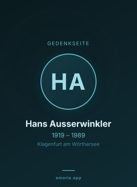 Gedenkportrait von Hans Ausserwinkler