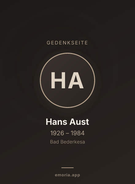 Gedenkportrait von Hans Aust