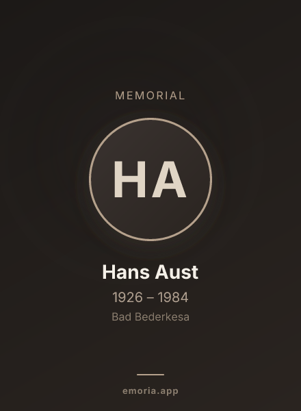 Memorial portrait of Hans Aust