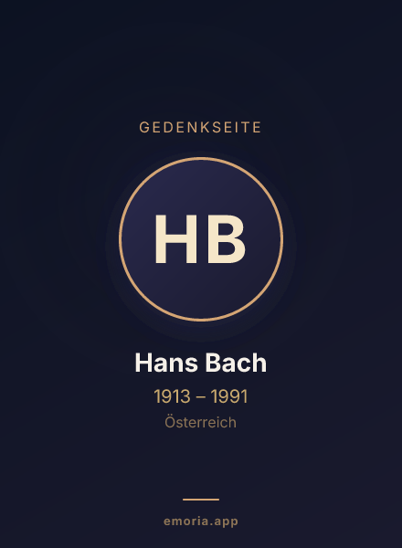 Gedenkportrait von Hans Bach