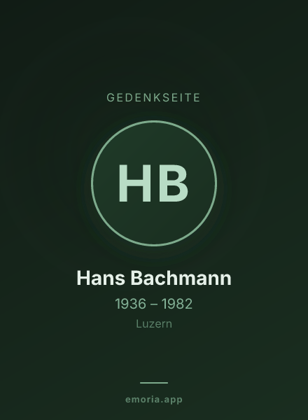 Gedenkportrait von Hans Bachmann