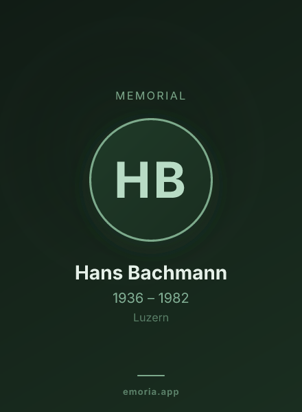 Memorial portrait of Hans Bachmann