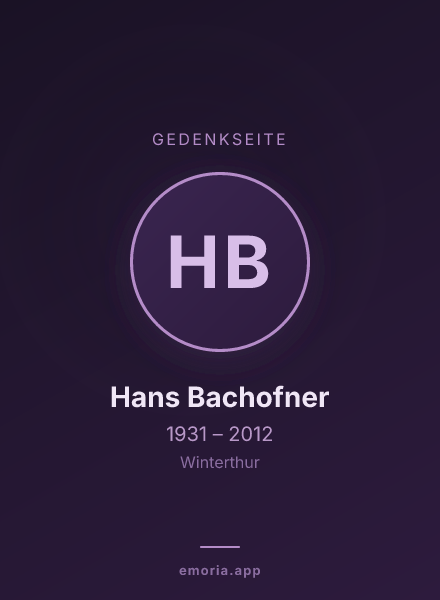 Gedenkportrait von Hans Bachofner