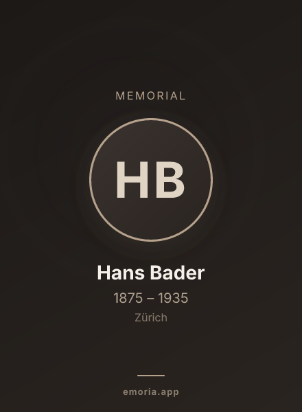 Memorial portrait of Hans Bader