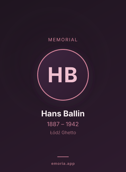 Memorial portrait of Hans Ballin