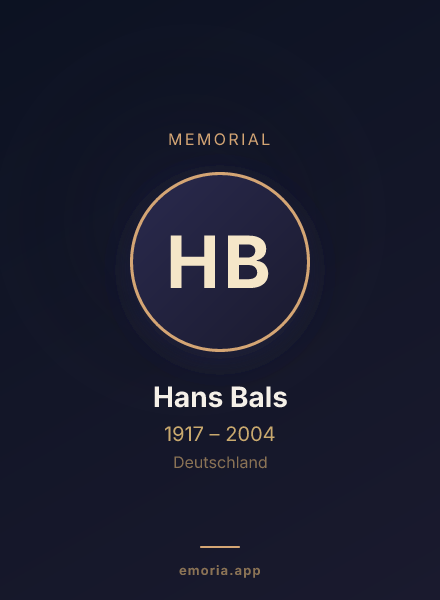 Memorial portrait of Hans Bals