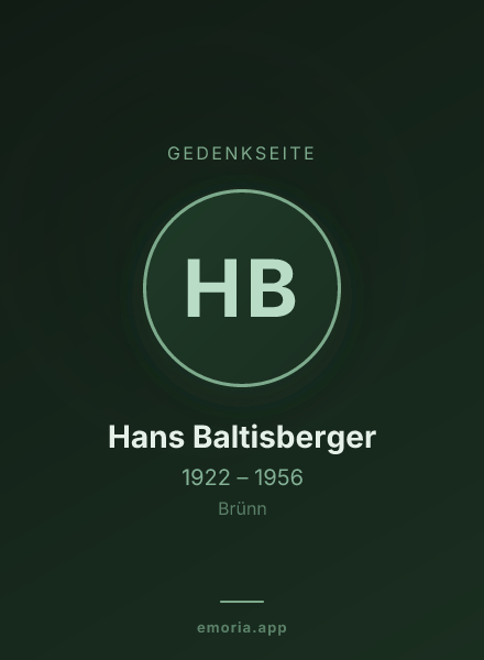 Gedenkportrait von Hans Baltisberger