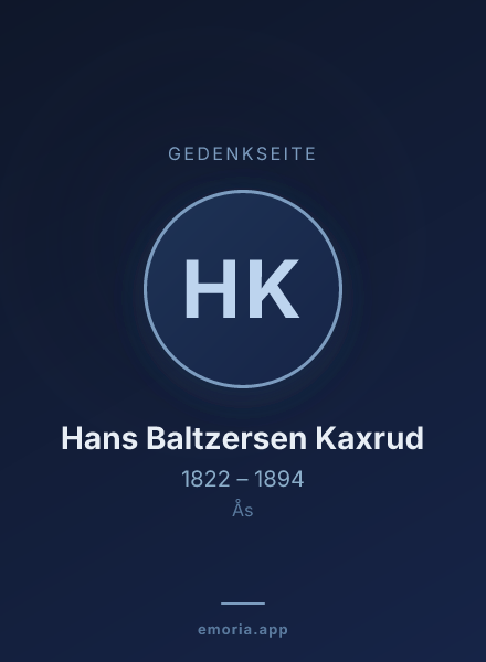 Gedenkportrait von Hans Baltzersen Kaxrud