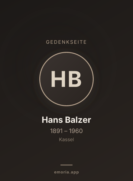 Gedenkportrait von Hans Balzer