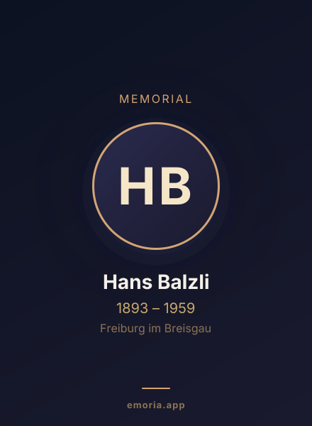 Memorial portrait of Hans Balzli