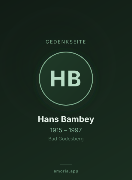 Gedenkportrait von Hans Bambey