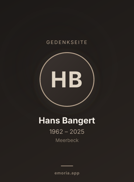 Gedenkportrait von Hans Bangert