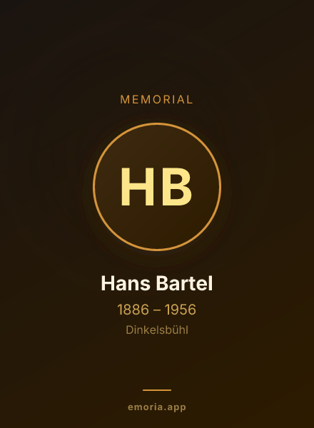 Memorial portrait of Hans Bartel