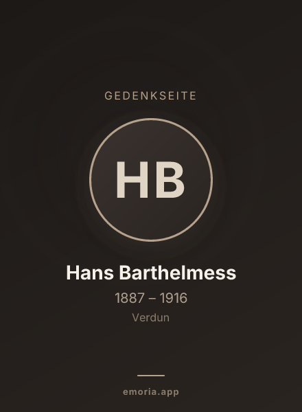 Gedenkportrait von Hans Barthelmess