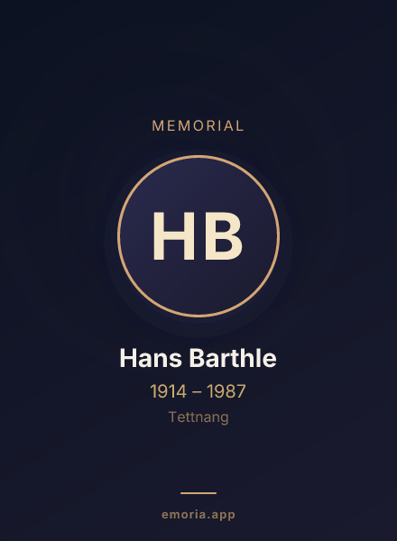 Memorial portrait of Hans Barthle