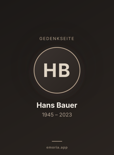 Gedenkportrait von Hans Bauer