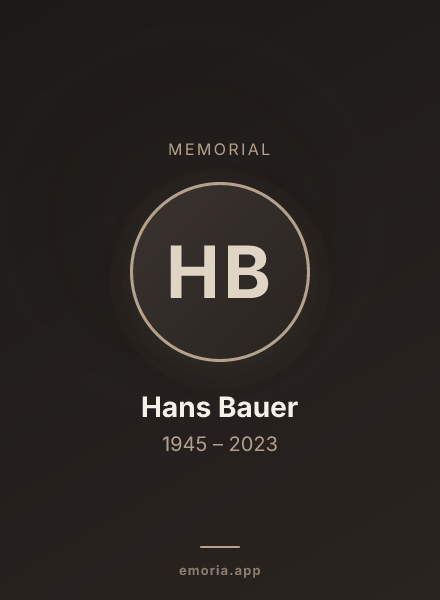 Memorial portrait of Hans Bauer